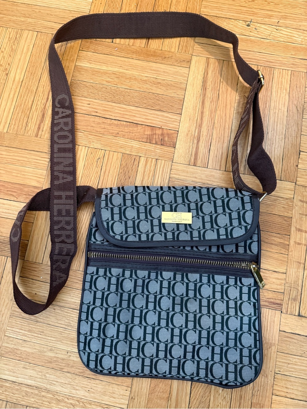 CH Carolina Herrera Monogram Canvas Crossbody Bag